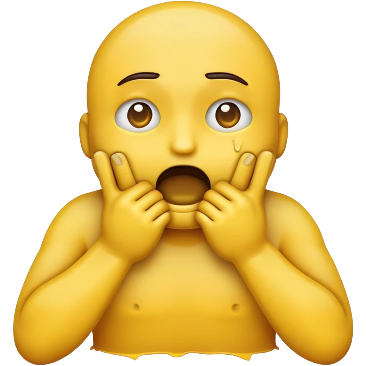 Emoji choking itself with hands emoji