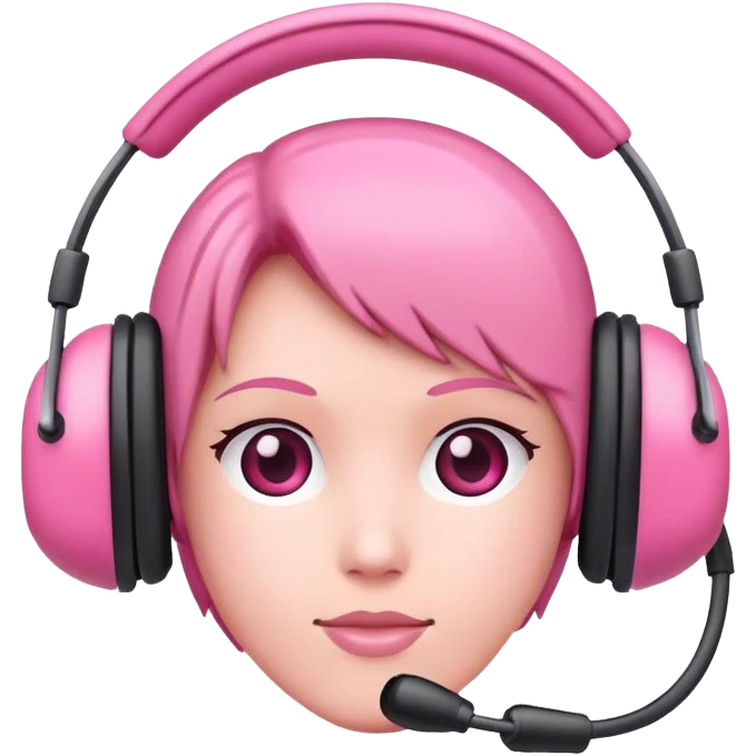 Pink head sets emoji