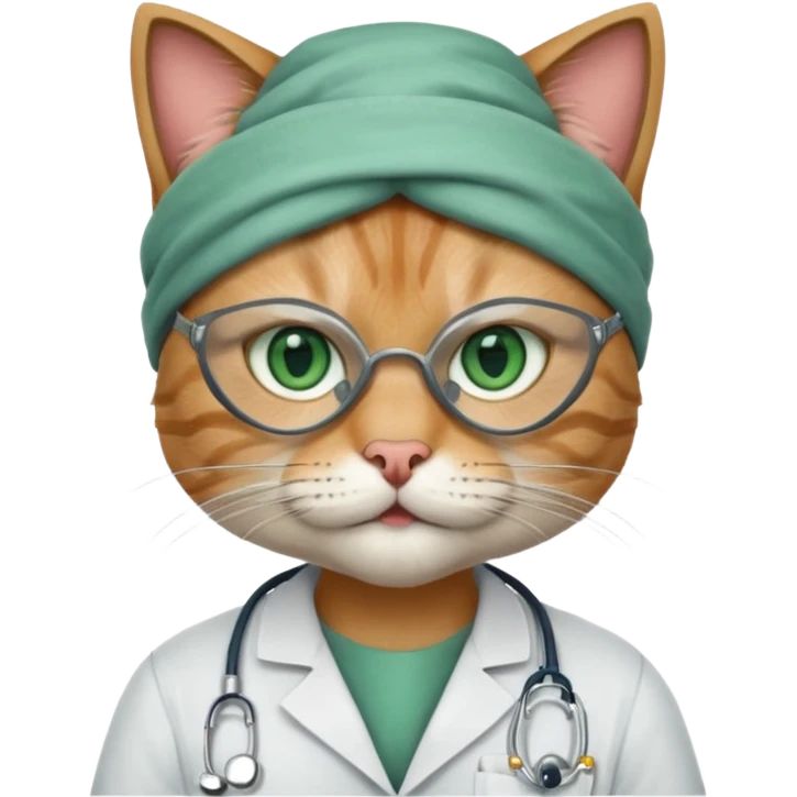 doctor cat, surgeon mask emoji