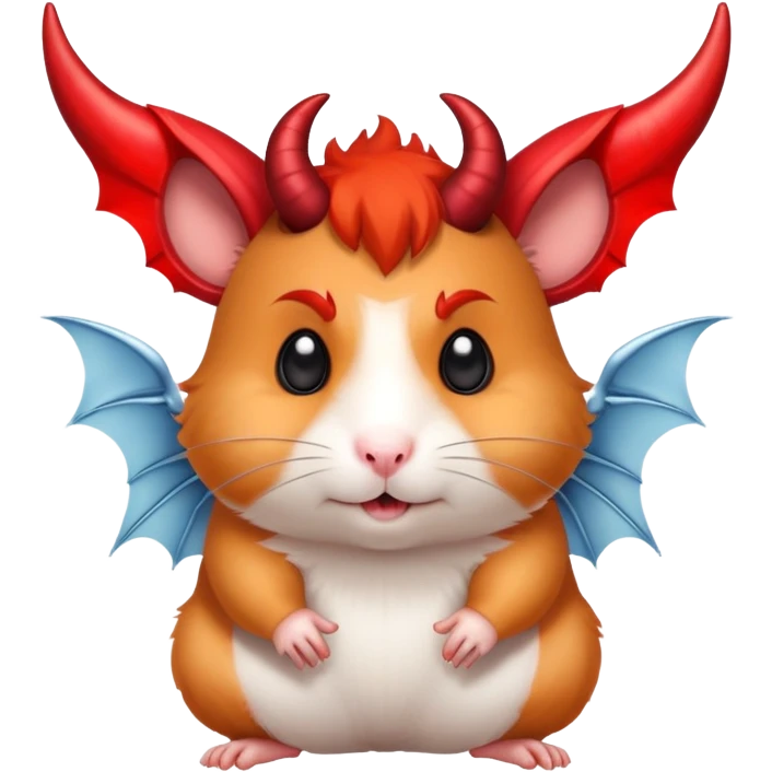 Hamster with devil horns and devil wings emoji