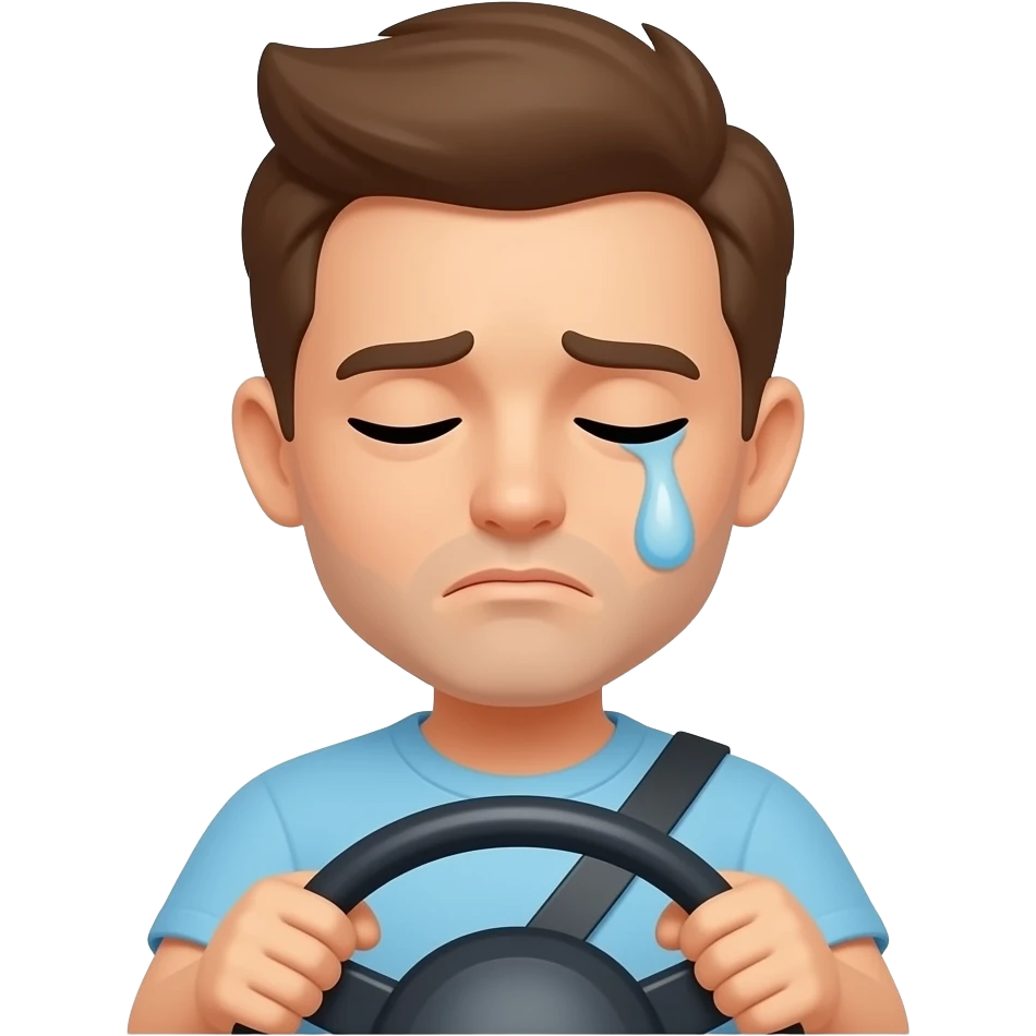 Very tired driver. He looks sleepy emoji