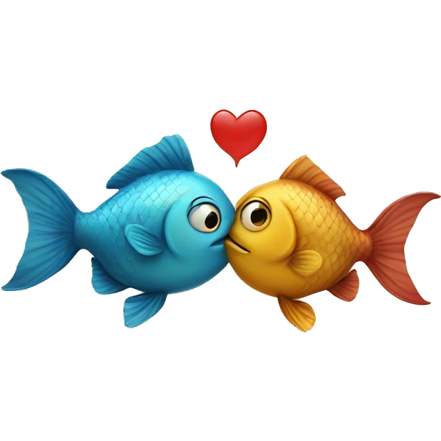 Two fish kiss each other  emoji