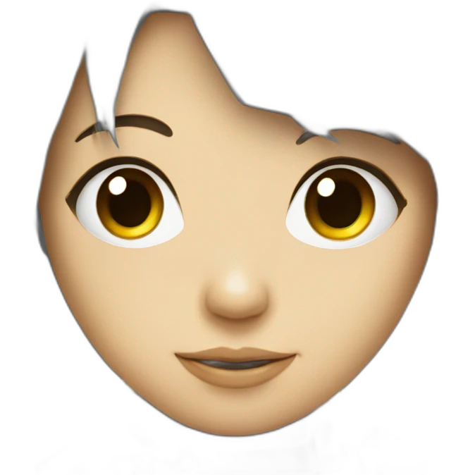 Robot with a cute girl human face emoji