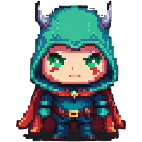 chibi villain character with evil cape emoji