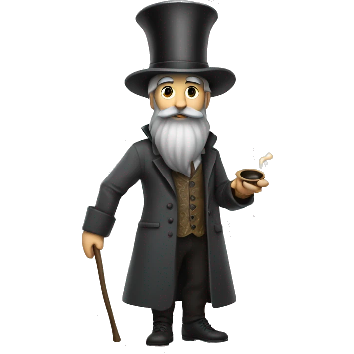 a magician with gray hat and long beard also with smoking a pipe emoji