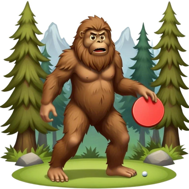 Sasquatch playing disc golf emoji