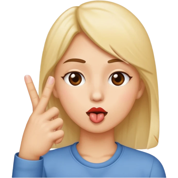 middle finger kiss emoji