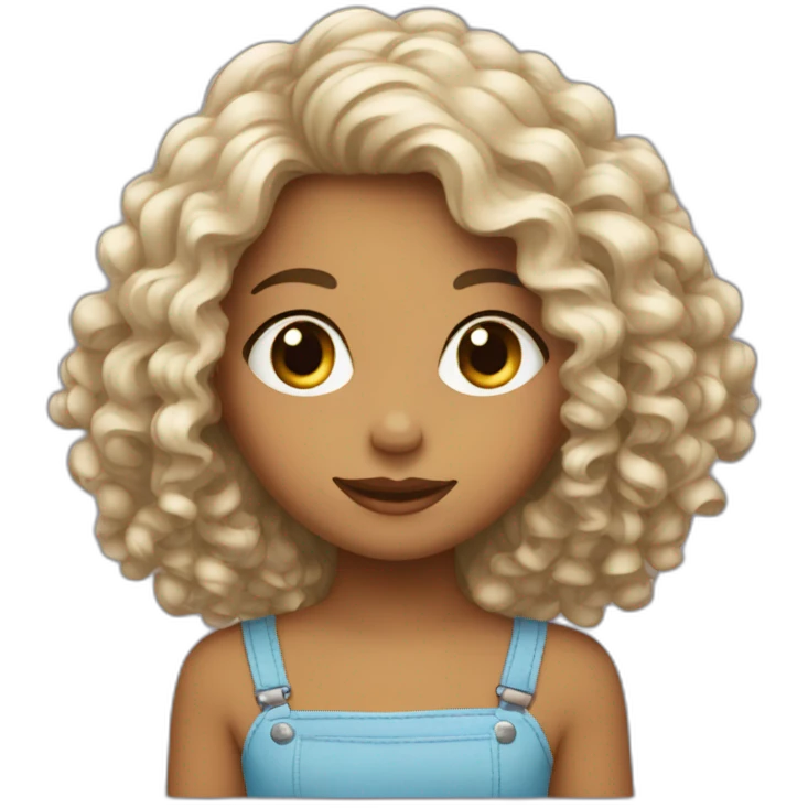 Fille au cheveux bouclés emoji