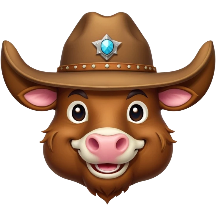 friendly anthropomorphised bull head emoji