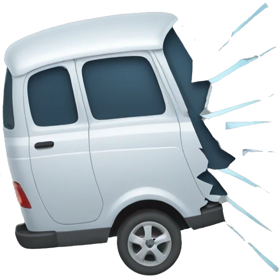 a broken car window emoji