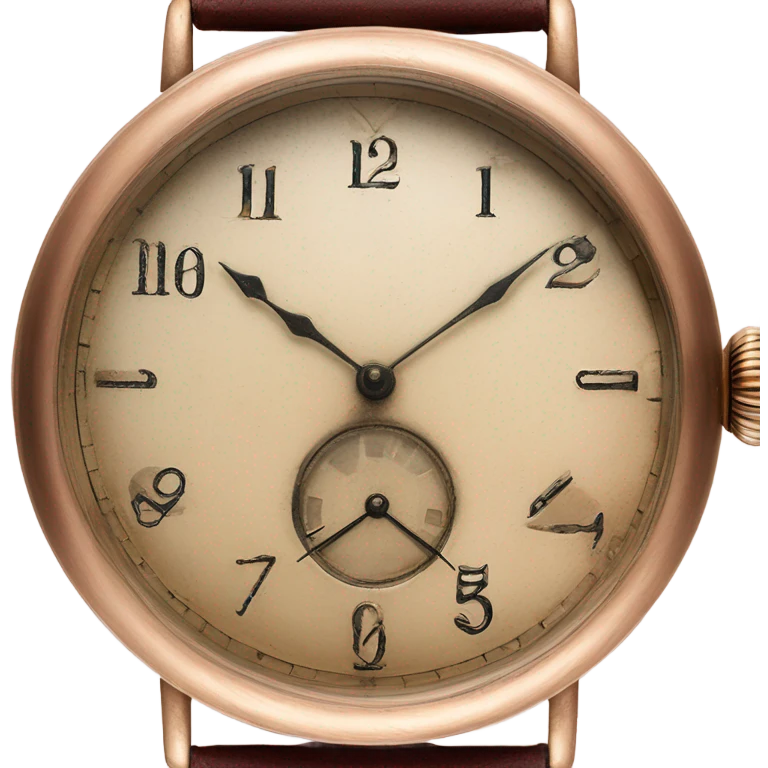 old rose colored watch emoji