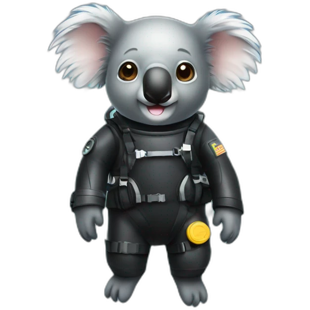koala in black rubber diving suit emoji