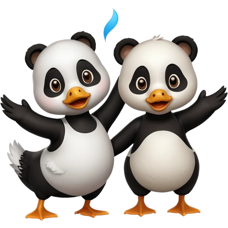 duck dancing with panda emoji