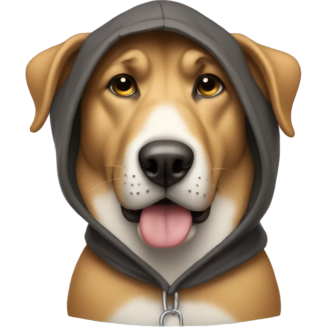 Big dog wearing a hood emoji