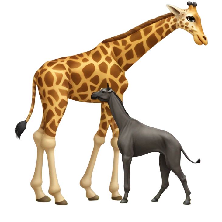 Giraffe dancing with anenglish mastiff emoji