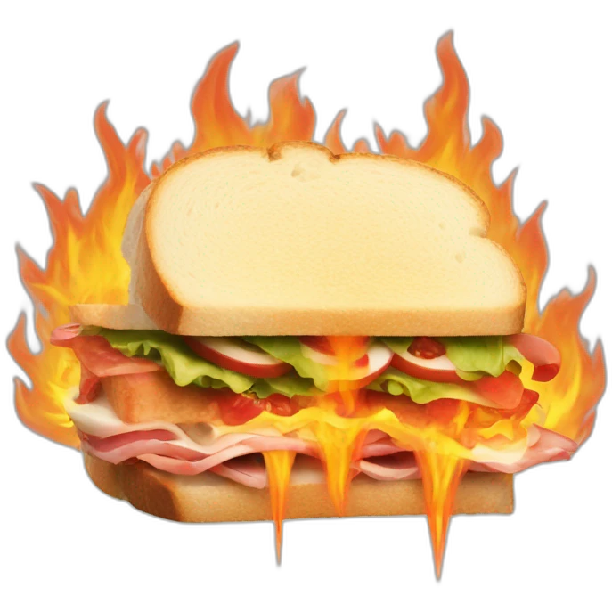 sandwich mixto on fire emoji