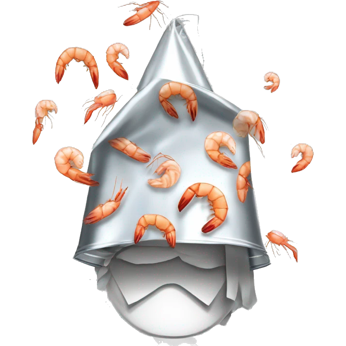 Shrimp tin foil hat emoji