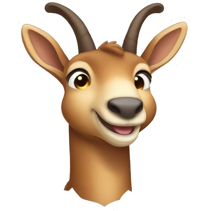 happy smiling brown chamois left hoof pointing up emoji