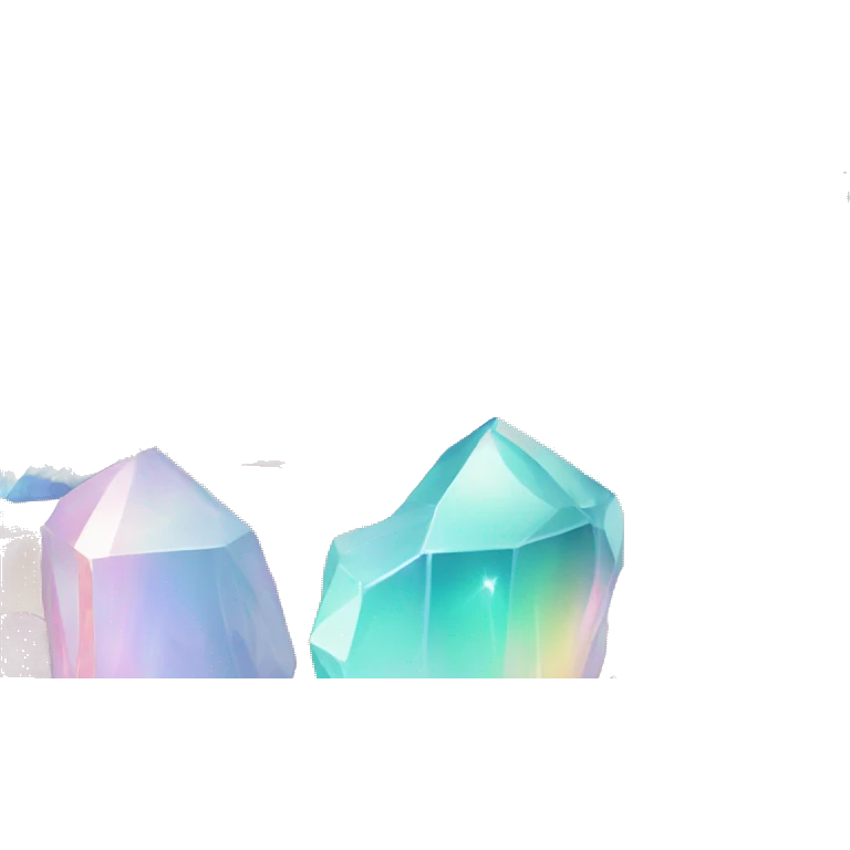 Pastel iridescent rainbow crystal clusters emoji