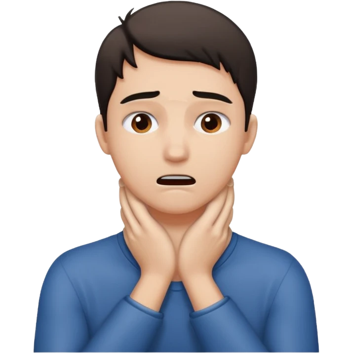 Person grabbing their neck with both hands emoji