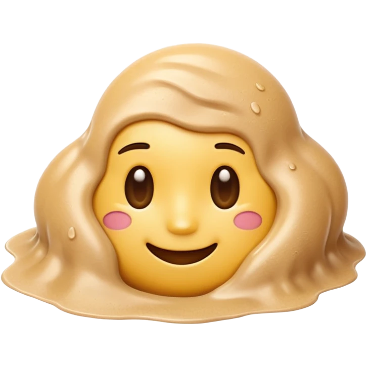3D iPhone style emoji of wet sand, smooth and slightly shiny texture, clumped together, natural beige color, isolated on white background, soft shadows, high detail, playful and cute. emoji