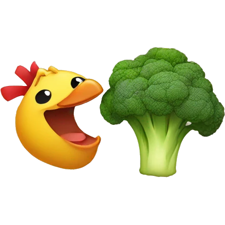 Brocoli and chicken kissing emoji