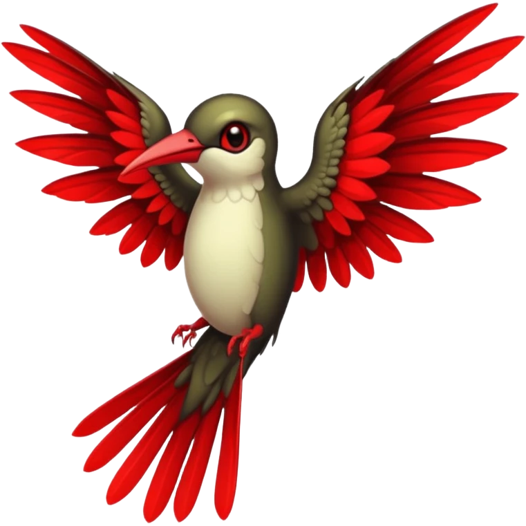 creppy demon like hummingbird with  creppy and very long wings  emoji