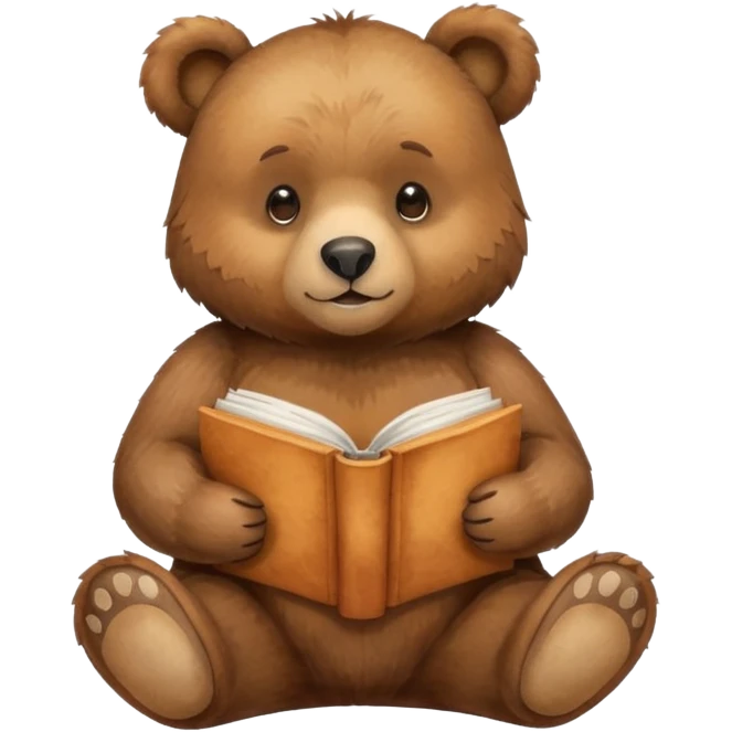 watercolor books and bear emoji