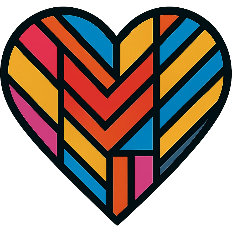 heart with a bold geometric pattern emoji