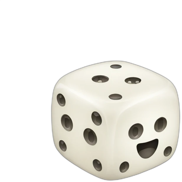 two dice showing different faces emoji