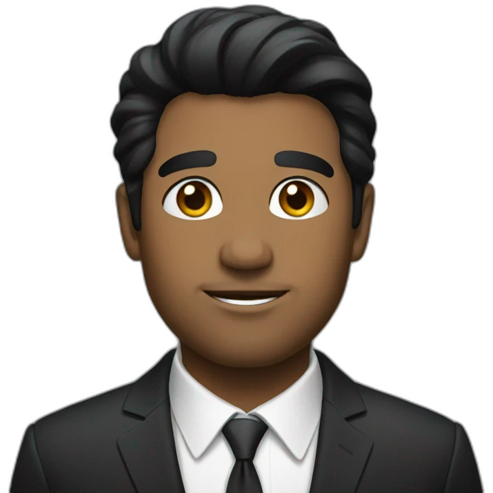 black haired man in suit emoji