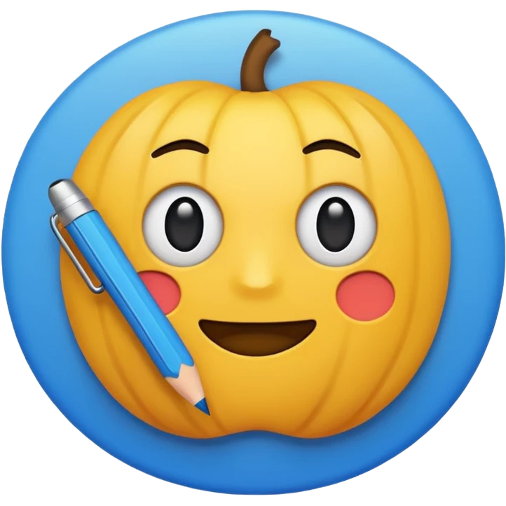 Blue color and writing NQ1  emoji