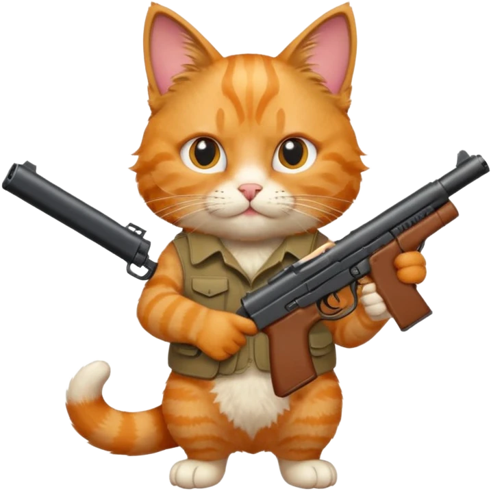 Cat with a gun emoji
