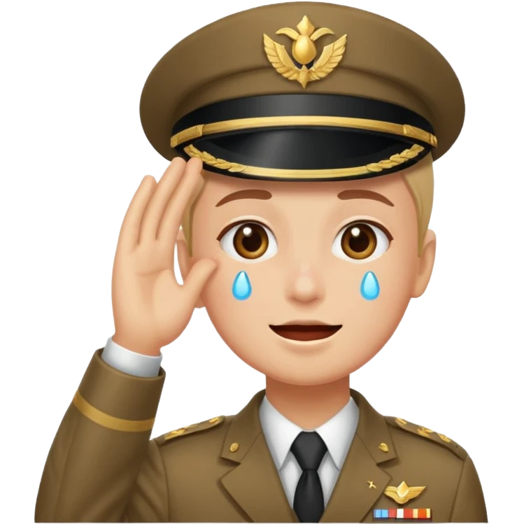 mix the cry emoji and the salute emoji emoji