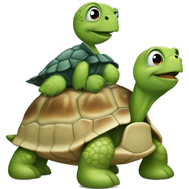 turtle wearing a too-too emoji