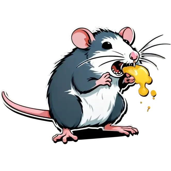 A sick rat throwing up emoji