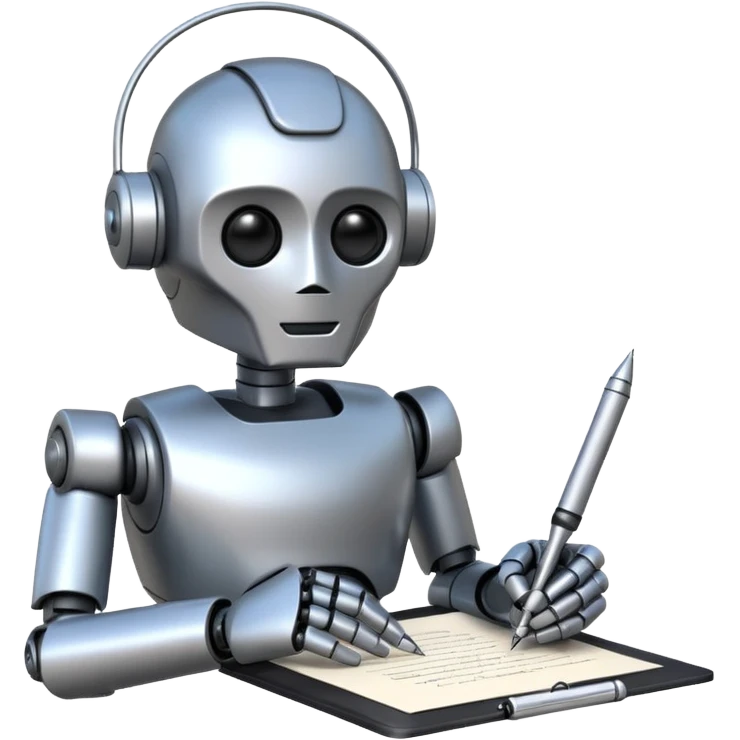 robot writing document emoji