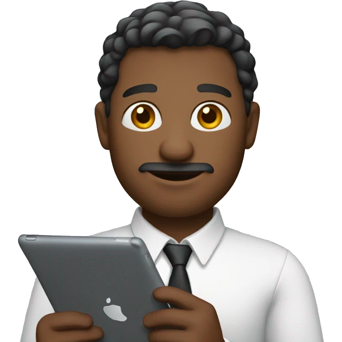 A man holding a ipad emoji
