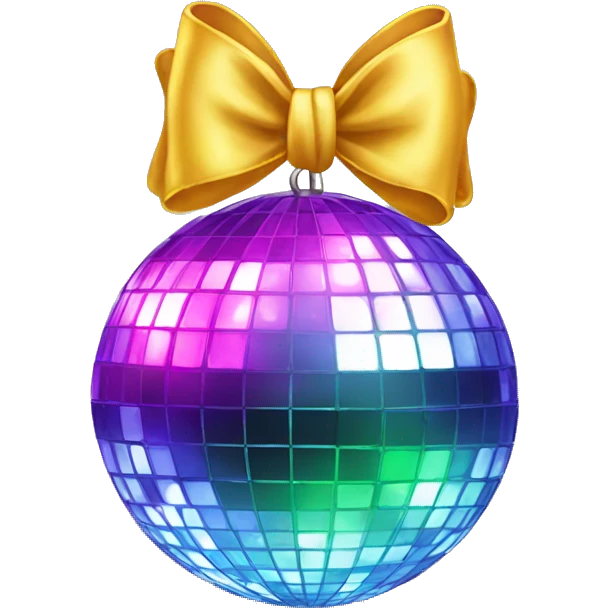 disco ball with bow emoji