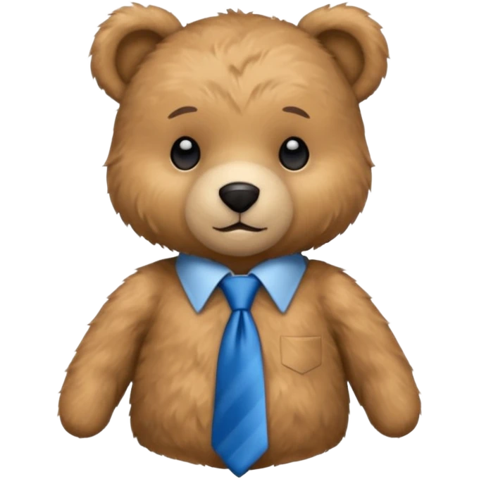 teddy bear with shirt and blue tie emoji