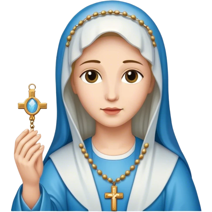 holy mary holding a rosary emoji