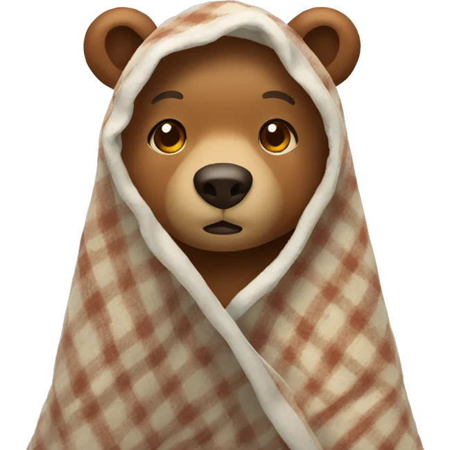 Bear covered with blanket emoji