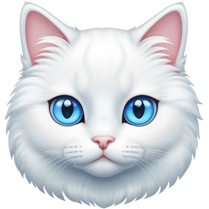 White cat with blue eyes emoji