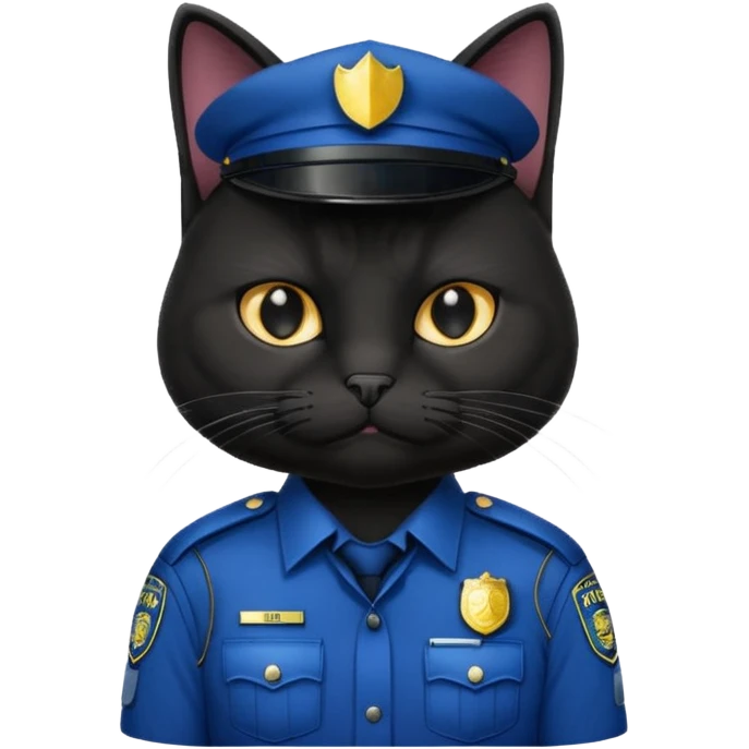 black cat police emoji