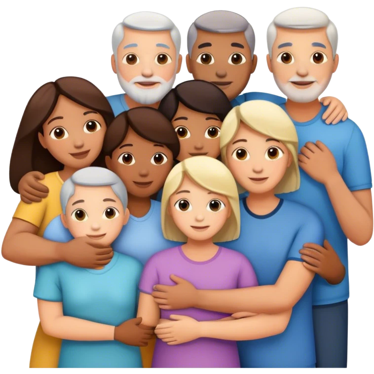 big family hugging emoji