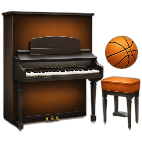 Baskett ball and piano gyy emoji