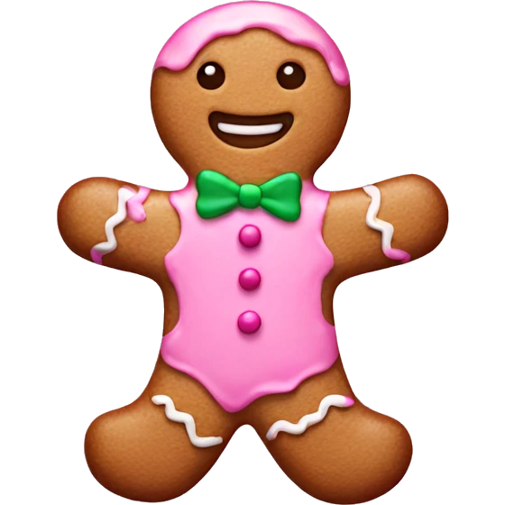 pink gingerbread man  emoji