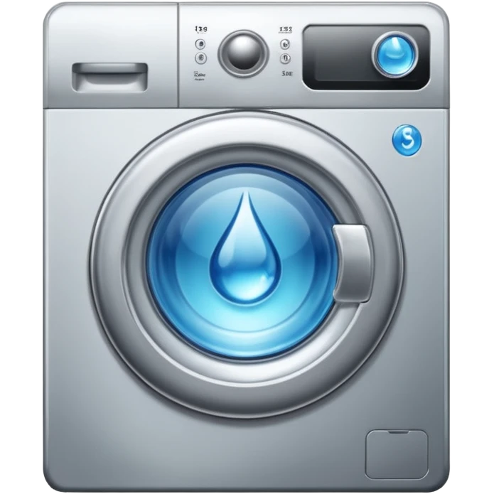 create an icon for washing machine with big water drop in front emoji