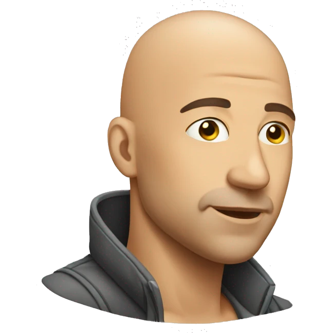 A bald man looxmaxing emoji