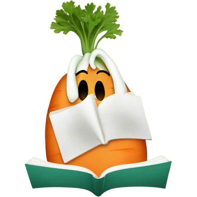 carrot reading book emoji